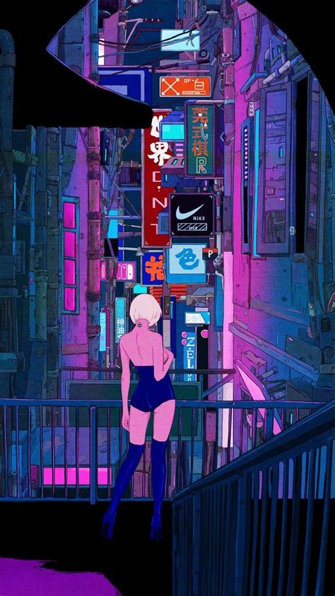 World Dnt Guangyuan Yu Anime City Cyberpunk Aesthetic