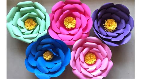 Easy Giant Paper Flowers Making Giant Paper Flowers For Birthday