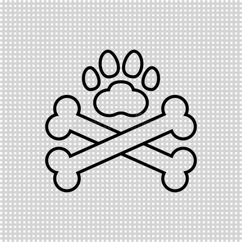 Two Dog Crossbones And Paw Print Crossed Dog Bones Icon And Logo