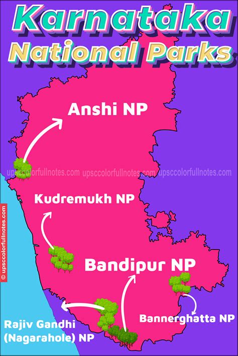 5 national parks in karnataka map geography lessons geography map indian history facts