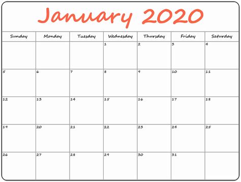 Pick Pretty January 2020 Calendar Printable Calendar Printables Free