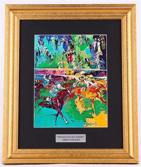 Leroy Neiman The Kentucky Derby 15x18 Custom Framed Print Display Pristine Auction