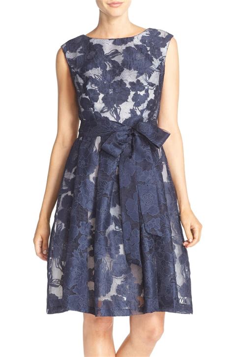 Chetta B Floral Organza Fit And Flare Dress Nordstrom