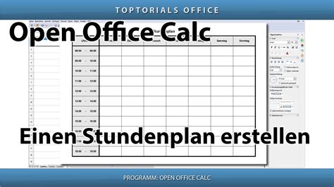 Achtung!die meisten pläne scheitern am. Einen Stundenplan / Tagesplan erstellen (OpenOffice Calc ...