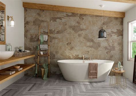 Bengal Beige Natural Stoneslate Effect Porcelain Bathroom Wall Floor