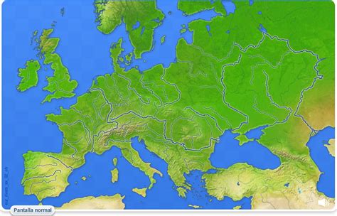 Amplía o reduce el mapa con el zoom y ajusta su tamaño a la pantalla de tu dispositivo. Mapa interactivo de Europa Ríos de Europa. Juegos geográficos - Mapa interaktiboak