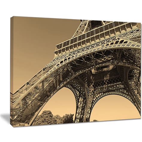 Iconic Paris Eiffel Tower Side View From Ground Cityscape Mini Ebay