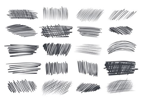 Set Of Pencil Strokes 20 Hand Drawn Design Elements 6471217 Vector