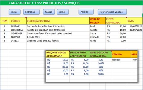 Planilha De Estoque E Vendas Tudo Excel