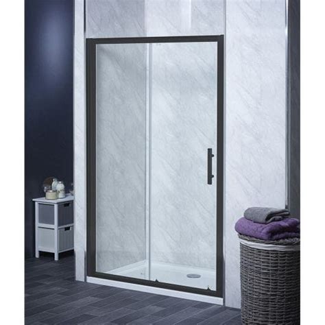 aqua i 3 sided shower enclosure 1300mm sliding door and 900mm side panels matt black