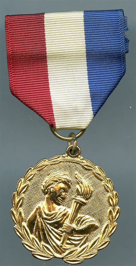 Vintage Event Medal Gold With Red White And Blue Ribbon No Etsy