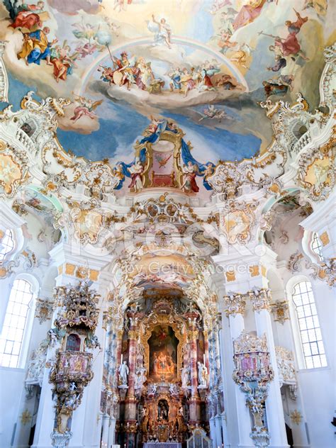 Baroque Wies Church Ceiling Germany Stock Photo Royalty Free