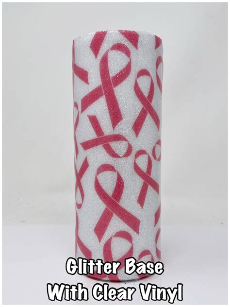 Glitter Chimp Adhesive Vinyl Breast Cancer Ribbon Pattern