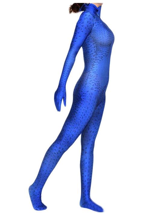 Marvel X Men Mystique Raven Darkholme Blue Jumpsuit Cosplay Costume