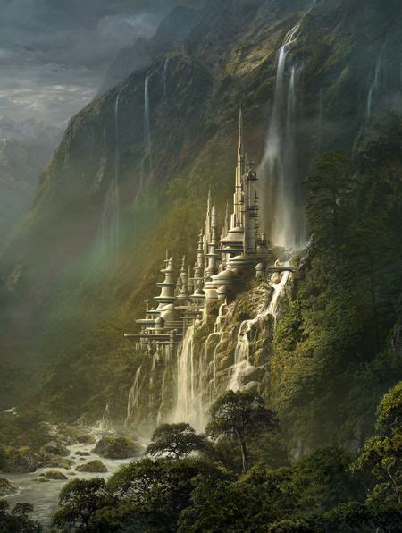 Cyberlance Jungle City Waterfall Castle Poland Fantasy Landscape