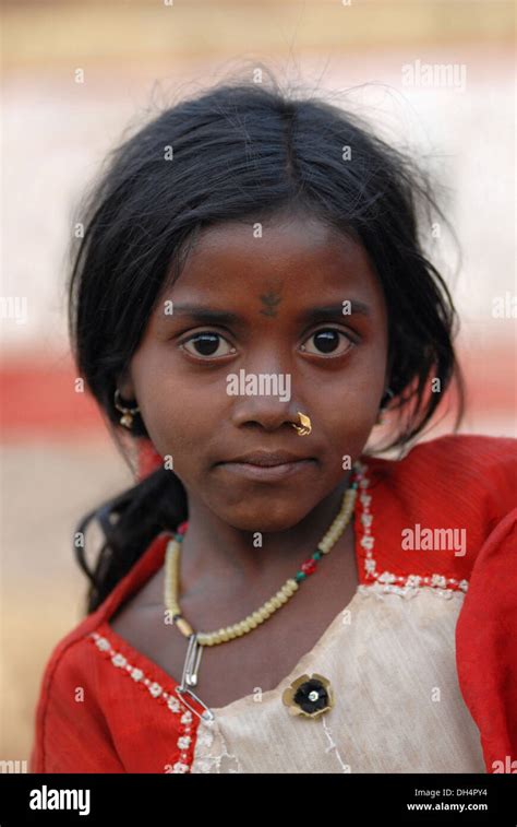 Tribal Girl Bhil Tribe Madhya Pradesh India Stock Photo Royalty