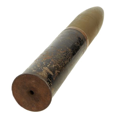 Original Us Wwii M102 Howitzer 105mm Artillery Shell With Wooden Dum