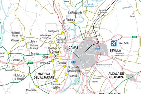Mapa De La Provincia De Sevilla