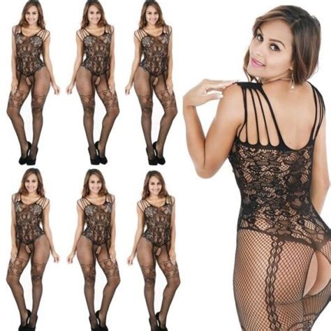 Womens Sexy Sissy Plus Size Lingerie Fishnet Bodysuit Body Stocking Bodysuit EBay