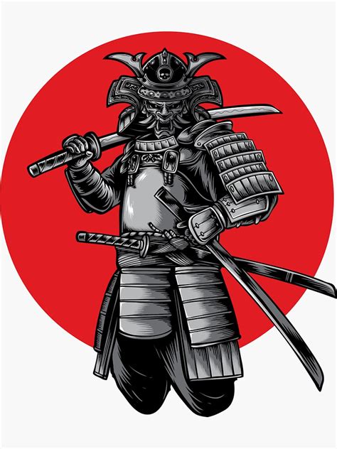 Japanese Samurai Warrior Sticker Sticker For Sale By Lounes38 Redbubble