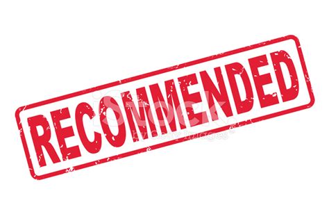 Stamp Recommended With Red Text On White Stock Photo | Royalty-Free