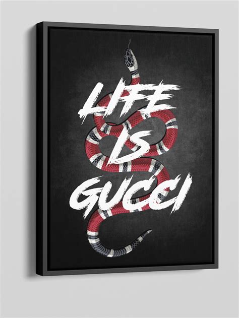 Life Is Gucci Premium Wall Art By Piqtura Fashion Canvas Art Wall