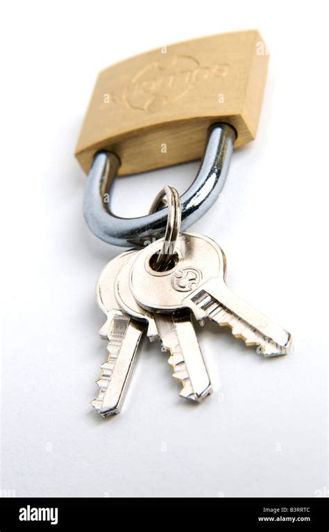 Padlock With Three Keys Stock Photo Alamy