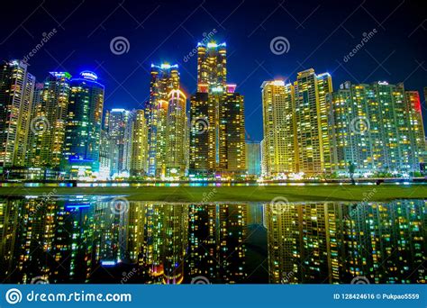 Busan City At Night South Korea Stock Photo Image Of