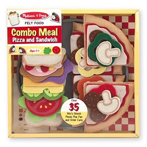 Melissa And Doug 37 Pc Felt Food Pizzasandwich Combo Meal This Is
