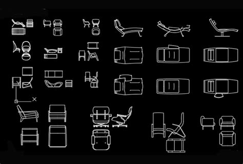 Lounge Chair Cad Block Collection In Dwg Icadblock