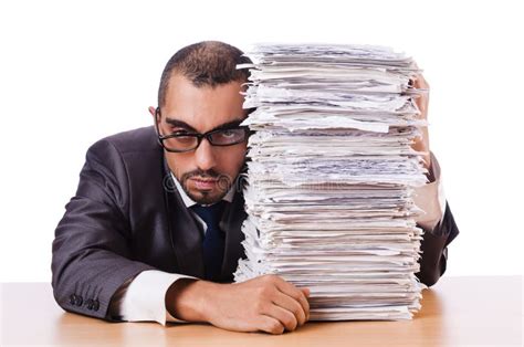 Man With Too Much Work Stock Photo Image Of Businessman 33681124
