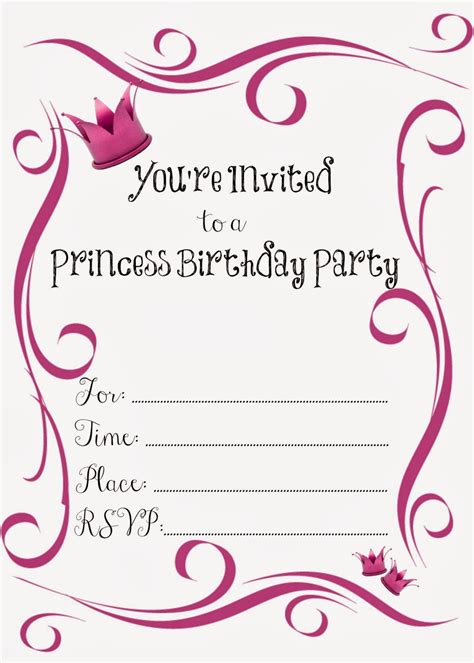Free Printable Birthday Invite Design - Bagvania FREE Printable ...