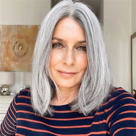15 Youthful Medium Length Hairstyles For Women Over 50 Long Gray Hair