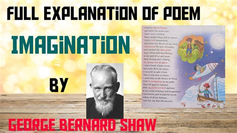 Imagination Poem By George Bernard Shaw In English Youtube