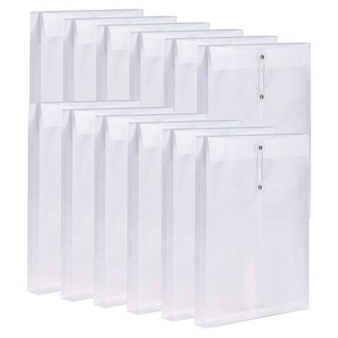 12 Pack Clear Plastic Envelopes Poly Envelopes Expandable Files
