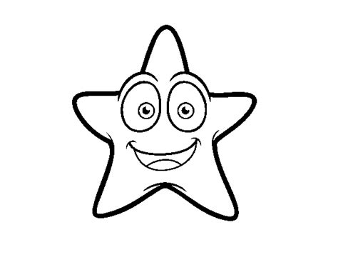 Dibujo De Estrella De Mar Sonriente Para Colorear