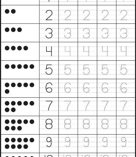 Traceable Numbers Worksheet Free Kindergarten Math De6