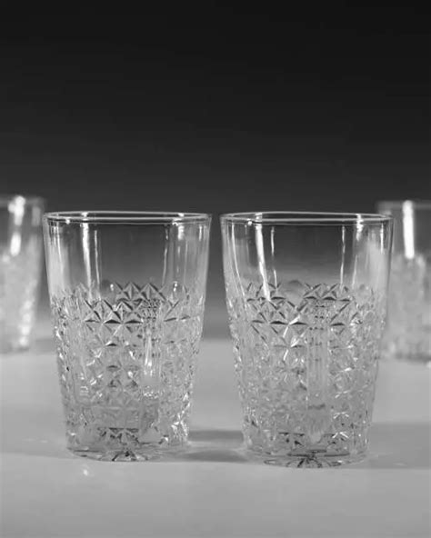 Antique Cut Glass Tumblers Set Of Five English C1890 In Antique Wine Glasses Carafes And Drinking