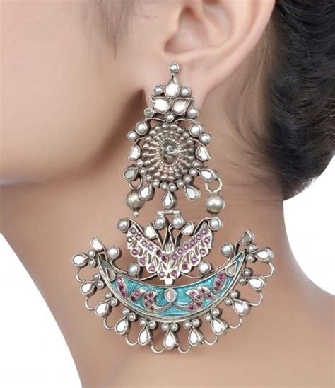 Indian Silver Earrings Jewelry Design Earrings Handcrafted Silver