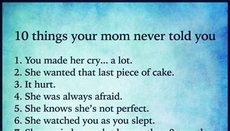 10 Things Your Mother Never Told You