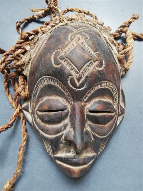 African Angolan Choukwe Tribe Wood And Rope Mask Etsy