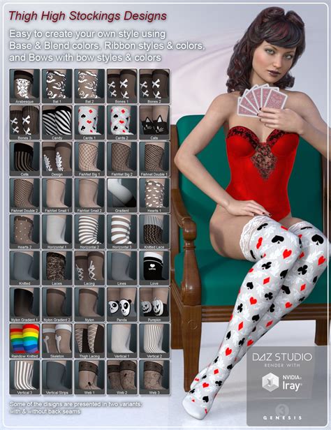 Thigh Highs Stockings And Socks For Genesis 3 And 8 Females Daz 3d