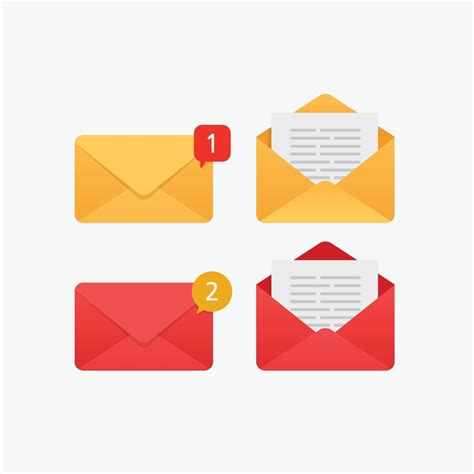 New Email Notification Notice Message And Read Inbox Icon 2383053 Vector Art At Vecteezy