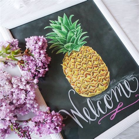 Pineapple Welcome Sign Pineapple Decor Pineapple Print Welcome