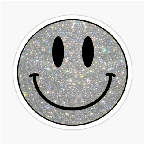 Glitter Smiley Face Sticker For Sale By Sofia Pakhomkina Redbubble