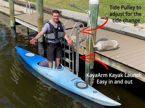 Kayaarm Kayak Launch For Tidal Waters Lift And Dock Storage Kayaarm