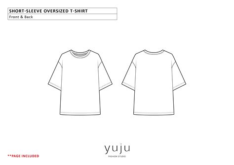 Short Sleeve Oversized T Shirt Unisex Flat Sketch Fashion Etsy