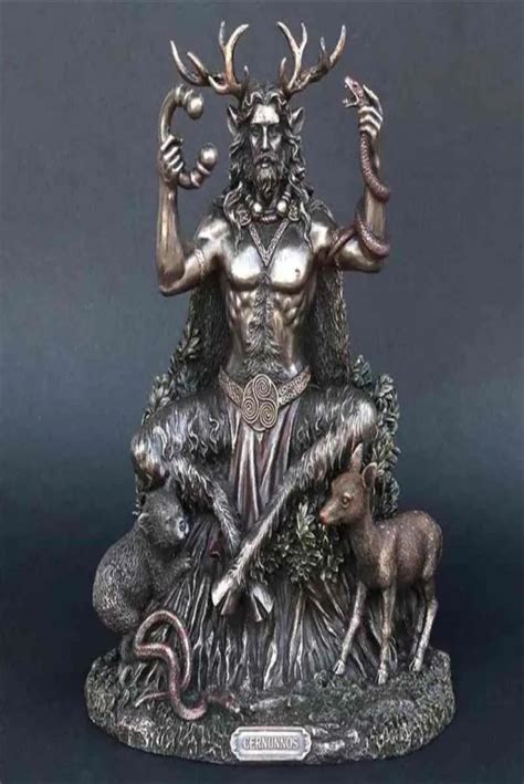 Resin Statues Cernunnos Sitting Statue Sculpture Celtic God Figure