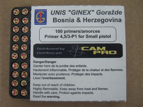 Camprounis Ginex Large Pistol Primers 1000box Budget Shooter Supply