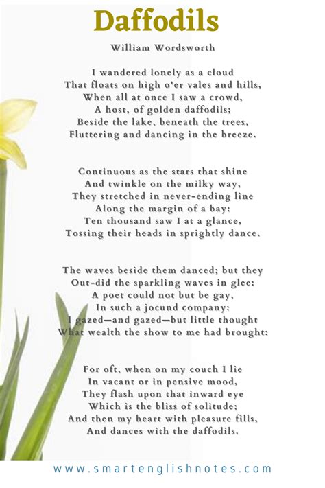 Daffodils Summary And Questions And Answers William Wordsworth